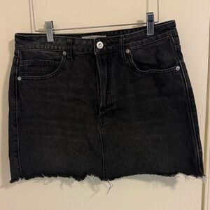 Free People Black Denim Cutoff Skirt - size 30